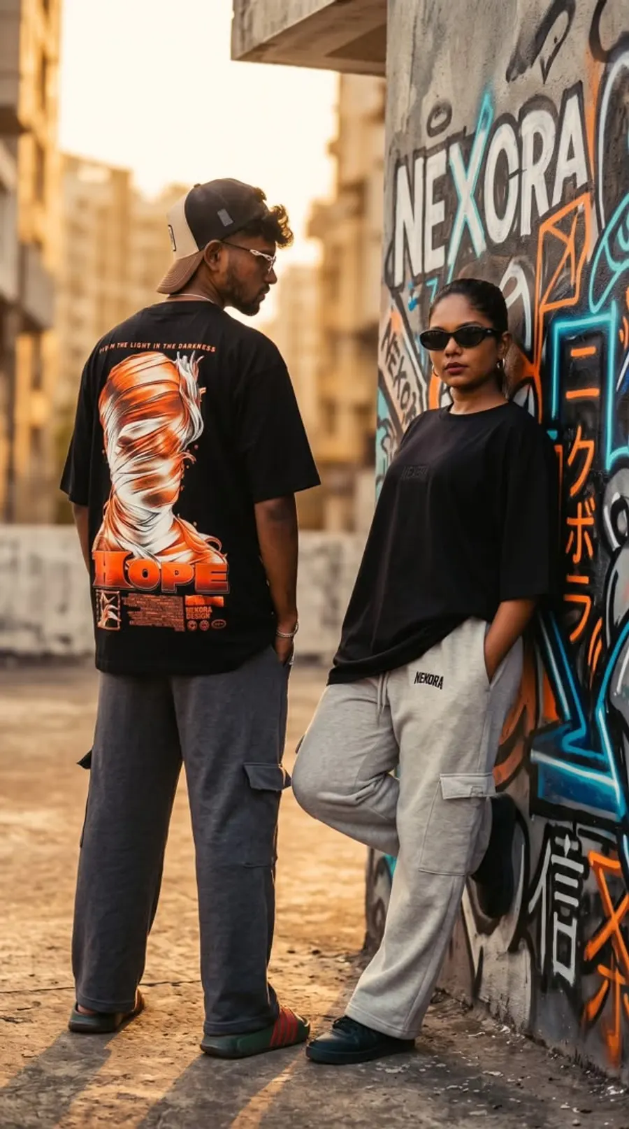 Masked Oni Tee — NEXORA back-print graphics