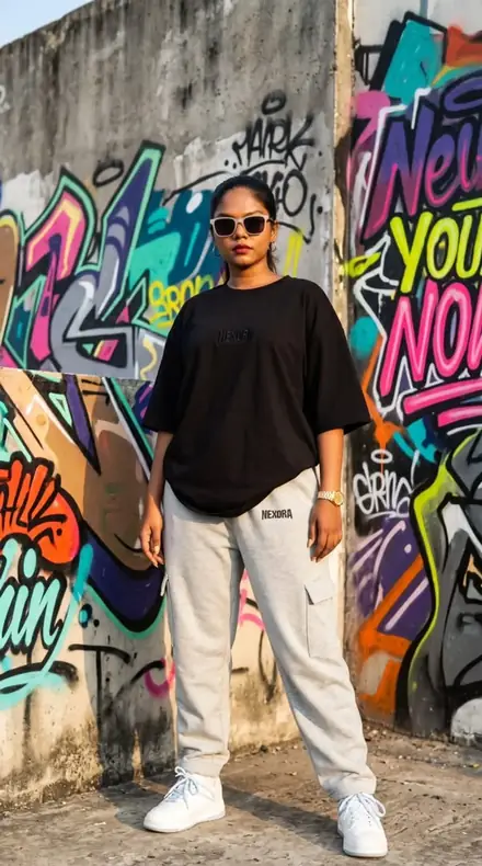Midnight Oversized Tee — NEXORA black oversized