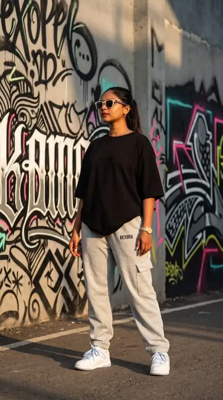 Shadow Drop Tee — NEXORA black oversized