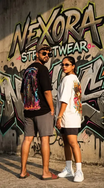 Street Graphic Couple Set — NEXORA back-print graphics