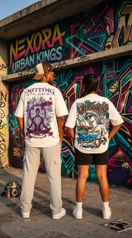 Emitting Light Tee — NEXORA white oversized