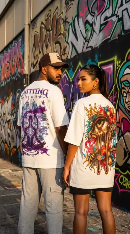 Wild Bloom Duo — NEXORA white oversized