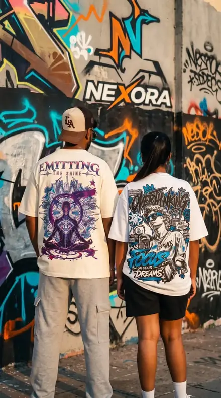 Ascend White Tee — NEXORA white oversized
