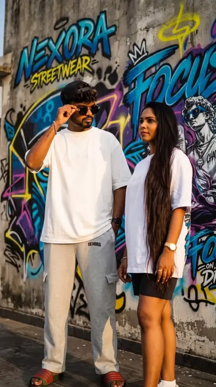 Cloud White Tee — NEXORA white oversized