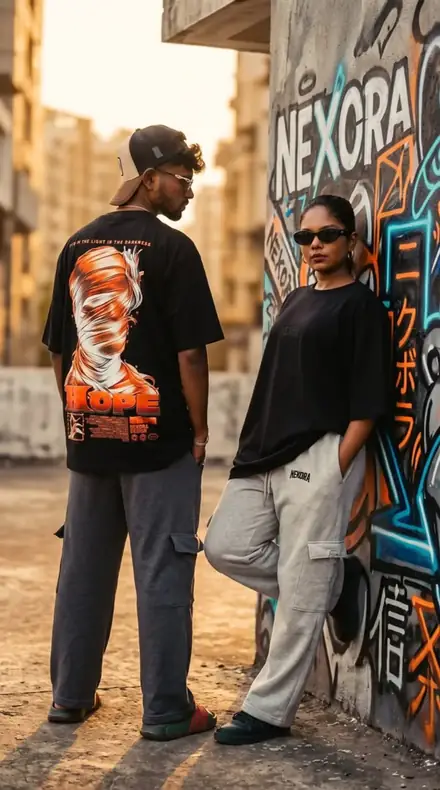 Masked Oni Tee — NEXORA back-print graphics