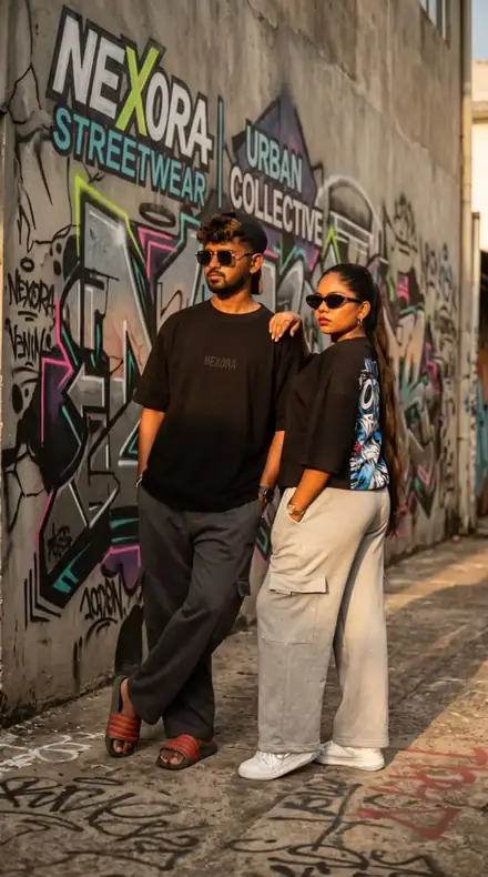 Night Shift Tee — NEXORA black oversized
